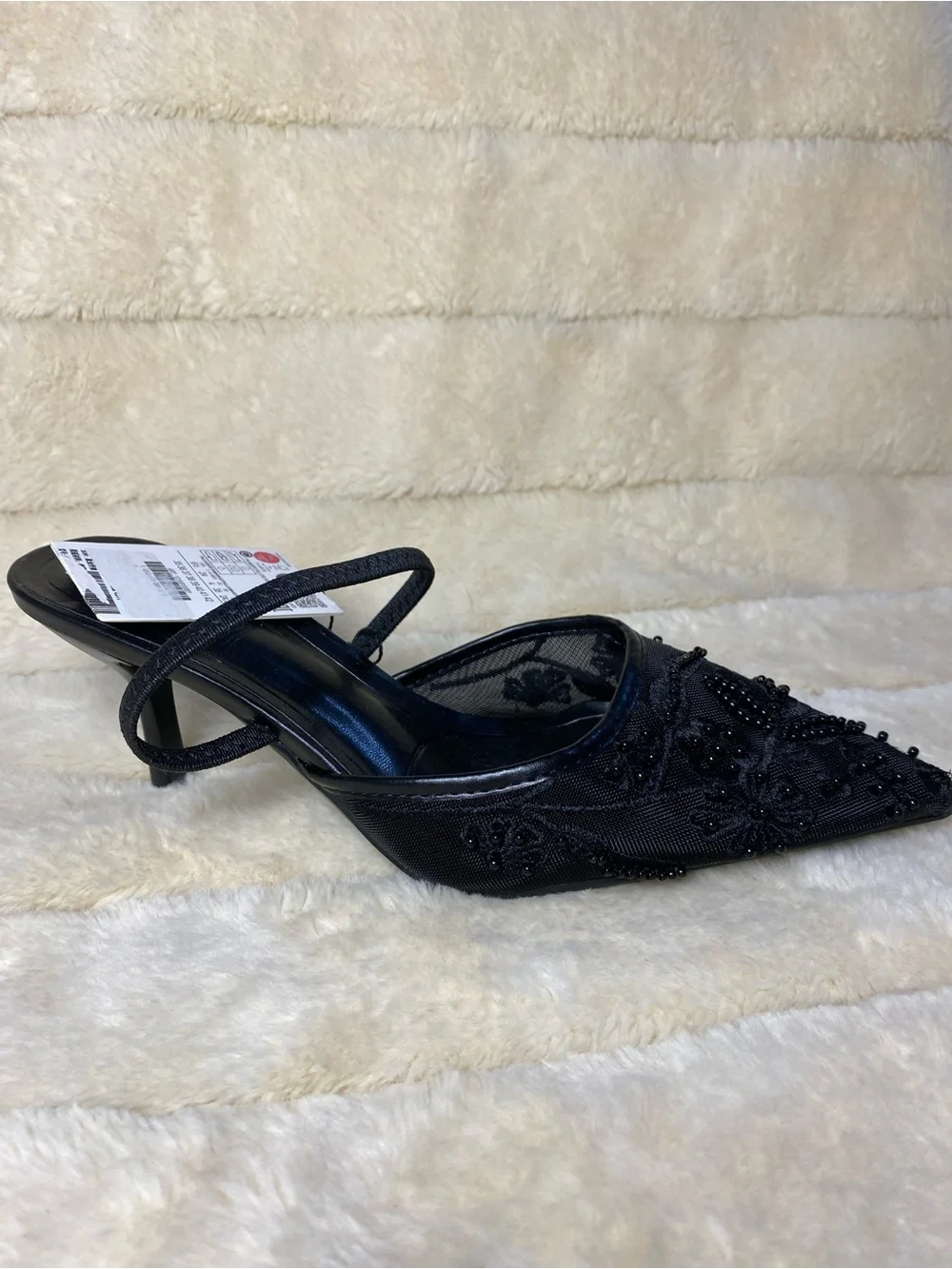 Elegant Women's Embroidered Pointed-Toe Slingback Heels